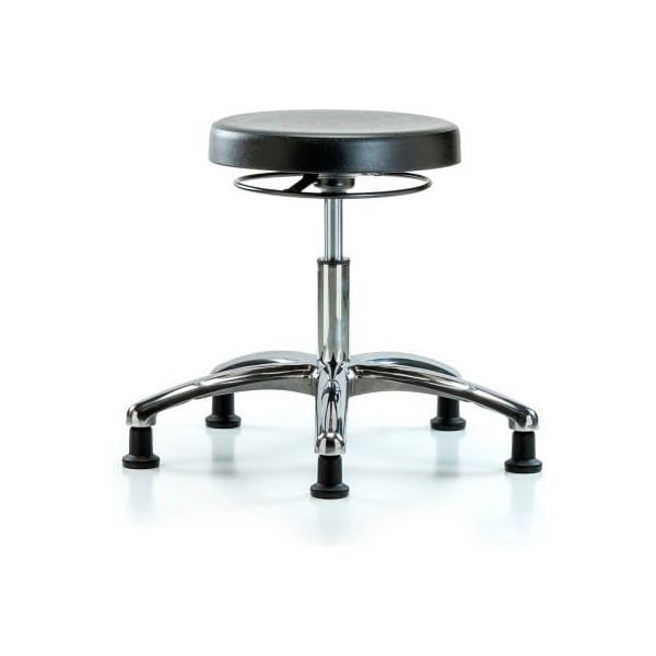 E Com Blue Ridge Ergonomics Cleanroom Stool with Glides - Desk Height - Black CLR-PDHSO-CR-RG-BLK - main